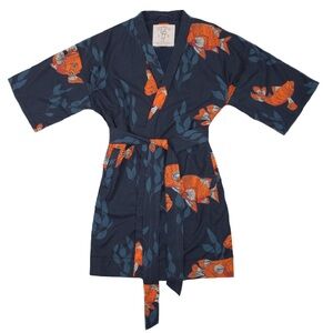 California Cowboy - Men's El Garibaldi Robe - Garibaldi Fish Farallon Navy - S/M
